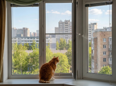 Вставная москитная сетка с полотном антикошка гарантированная защита
