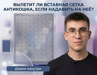 Вставная москитная сетка с полотном антикошка в реальных условиях